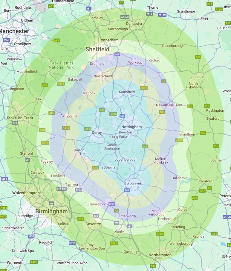 Door-to-Door service map
